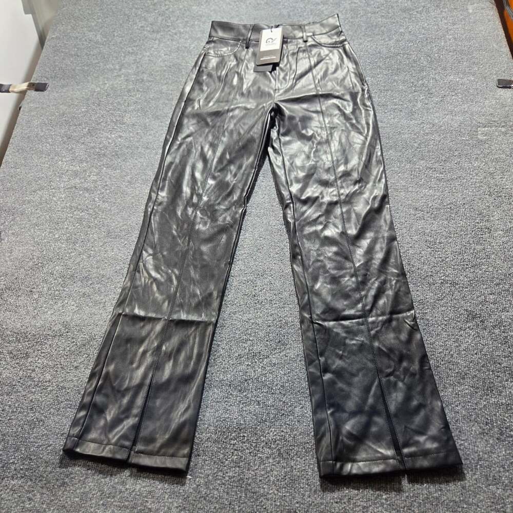 Whattry Faux Leather Pants Size M Black PU